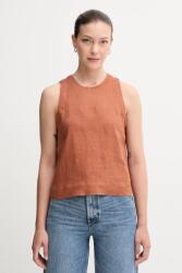 Benetton vászon felső barna, sima, 5BMLDQ0BU - narancssárga S