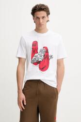 HUGO pamut póló bézs, nyomott mintás, 50542560 - bézs XS