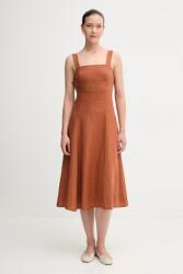 Benetton vászon ruha - narancssárga XL - answear - 24 190 Ft