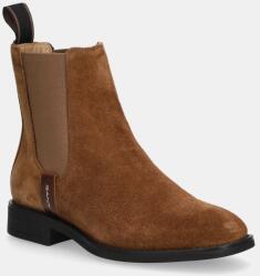 Gant magasszárú cipő velúrból Fayy barna, lapos talpú, 31553127 - barna Női 36 - answear - 51 990 Ft