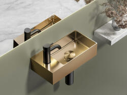 SAPHO Aurum kézmosó leeresztőszeleppel 37x18 cm, balos/jobbos kivitel, matt rózsaarany AU304 (AU304)