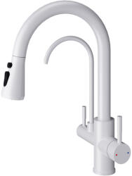 Welland Clearwater 3 utas / vízszűrős mosogató csaptelep - kihúzható zuhanyfej (fehér)