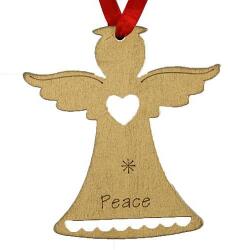 MagicHome Dísz MagicHome, Angyal PEACE, akasztható, arany, 5 db-os csomag, Karácsonyra