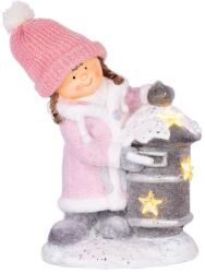 MagicHome MagicHome karácsonyi dekoráció, Kislány postaládával, 1 LED, 3x AA, 31 x 23 x 43 cm