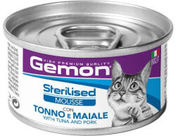Gemon Mousse Sterilised Macskaeledel (Tonhal és Sertés) - 85 g