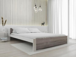  Pat dublu Culoare alb/stejar trufa, IKAROS 180 x 200 cm Saltele: Cu saltele Deluxe 10 cm, Somiera pat: Fara somiera