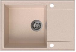 SINK Quality Quality Sink55 gránit mosogató, 680x460x215 mm + grafit szifon, bézs, SKQ-SINK. P. 1KDO. XB (SKQ-SINK.P.1KDO.XB)