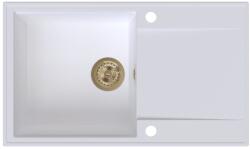 SINK Quality Quality Sink55 gránit mosogató, 780x460x215 mm + arany szifon, fehér, SKQ-SINK. W. 1KDOL. XG (SKQ-SINK.W.1KDOL.XG)