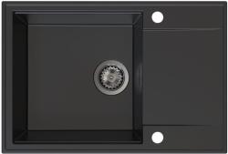SINK Quality Quality Sink55 mosogató, gránit mosogató 680x460x215 mm + grafit szifon, fekete, SKQ-SINK. C. 1KDO. XB (SKQ-SINK.C.1KDO.XB)