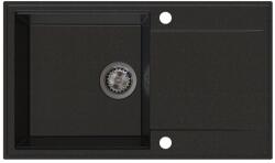SINK Quality Quality Sink55 gránit mosogató, 780x460x215 mm + grafit szifon, fekete, arany pöttyökkel, SKQ-SINK. L. 1KDOL. XB (SKQ-SINK.L.1KDOL.XB)