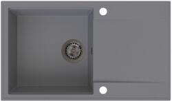 SINK Quality Quality Sink55 mosogató, gránit konyhai mosogató 780x460x215 mm + grafit szifon, szürke, SKQ-SINK. D. 1KDOL. XB (SKQ-SINK.D.1KDOL.XB)