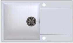 SINK Quality Quality Sink55 mosogató, gránit konyhai mosogató 780x460x215 mm + grafit szifon, fehér, SKQ-SINK. W. 1KDOL. XB (SKQ-SINK.W.1KDOL.XB)