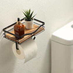  Helytakarékos falra szerelhető WC papír adagoló, tároló felülettel