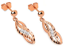 Heratis Forever Stekkeres fülbevaló díszes vonalakkal, rosé arany, 14K IZ24790RL