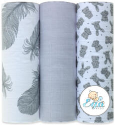 Ega Kids Muslin pelenka (3db) - szürke toll
