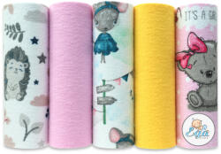 Ega Kids Flanel pelenka (5 db) - rózsaszín