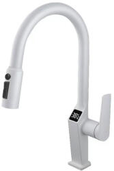 Welland FH-3425 mosogató smart csaptelep - kihúzható multifunkciós fej - vízhőfok kijelző (fehér) (FH-3425YA-J)