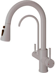 Welland Clearwater 3 utas / vízszűrős mosogató csaptelep - kihúzható zuhanyfej (bézs) (S-6053CR)