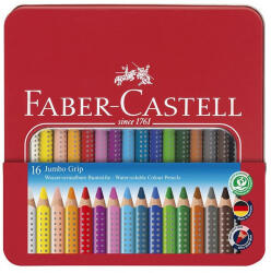 Faber-Castell Színes ceruza FABER-CASTELL Jumbo Grip háromszögletű fém dobozban 16 darabos (110916) - kreativjatek