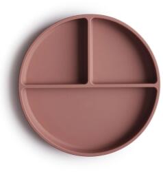 Mushie szilikon tányér tapadókoronggal Cloudy Mauve 18, 4 cm