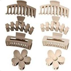 8 db műanyag karmos hajcsat világos-és sötét kávé színű, véletlenszerű fazonú , 9-11 x 6-7 cm