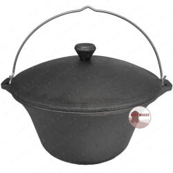 Kályhaház Magyar Öntöttvas Bogrács Szett Fedővel 7, 2 literes