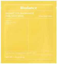 Biodance Radiant Vita Niacinamide Real Deep Mask folthalványító és ragyogásfokozó hidrogél maszk
