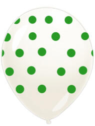 Balloons4party Set 10 baloane latex transparente cu buline verde 30 cm