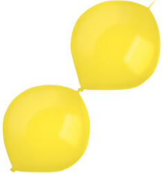 Balloons4party Set 10 baloane latex doua capete link o loon galben soare 30 cm