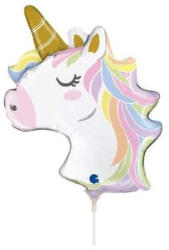 Balloons4party Balon folie mini figurina cap Unicorn macaron 30 cm