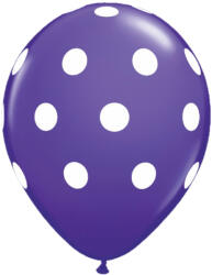 Balloons4party Set 10 baloane latex mov cu buline albe 30cm