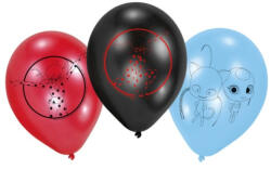 Balloons4party Set 6 baloane latex Miraculous Lady Bug 23 cm