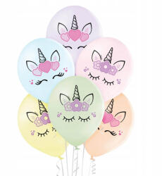 Balloons4party Set 6 baloane latex cap unicorn 30 cm 5414391043198