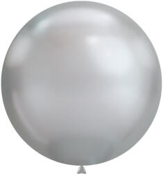 Balloons4party Set 2 baloane latex jumbo chrome argintiu 46 cm