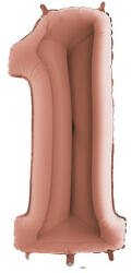 Balloons4party Balon folie cifra 1 rose gold 40 cm