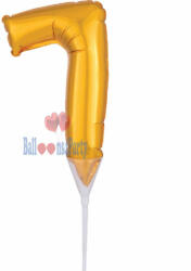 Balloons4party Balon folie tort cifra 7 auriu 15 cm