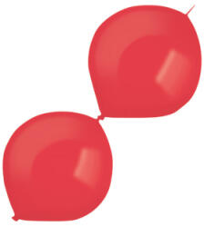 Balloons4party Set 10 baloane latex doua capete link o loon rosu mar 15 cm