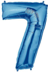 Balloons4party Balon party, folie metalizata albastru, 40 cm, cifra 7