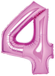 Amscan 4 - es midi szám fólia lufi - világos rózsaszín 66cm