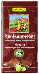 RAPUNZEL Ciocolata bio cu stafide, alune si rom, 100 g