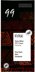 VIVANI Ciocolata amaruie bio cu 99% cacao, 80 g