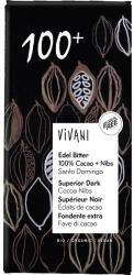 VIVANI Ciocolata amara 100% cacao vegana, 80 g