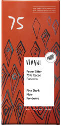 VIVANI Ciocolata amaruie fina cu 75% cacao Panama, 80 g