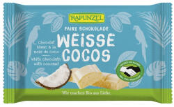 RAPUNZEL Ciocolata bio alba Cristallino cu bucatele de cocos HIH, 100 g