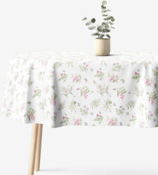 Goldea ovális pamut terítő - színes réti virágok fehér alapon 140 x 280 cm
