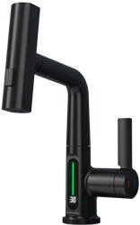 Austler FH-3428E mosogató smart csaptelep - kihúzható multifunkciós fej - vízhőfok kijelző (fekete) (FH-3428E)