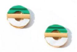  Victoria Arany színű zöld mintás fülbevaló (VBNAB79000) - sandori