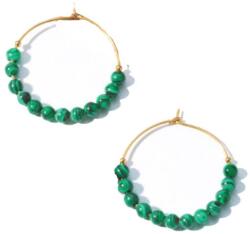  Victoria Arany színű zöld gyöngyös fülbevaló (VBNAB79300) - sandori