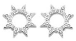  Victoria Ezüst színű fehér köves nap fülbevaló (VBKAB90100) - sandori