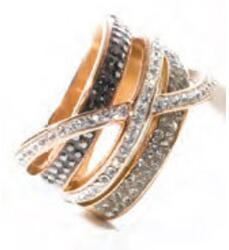  Victoria Rose gold színű fekete, fehér köves gyűrű (VBNCZ26260) - sandori